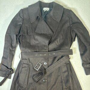 Peruvian Connection Swashbuckle Long Coat Womens 14 Brown Baby Alpaca Wool Lined